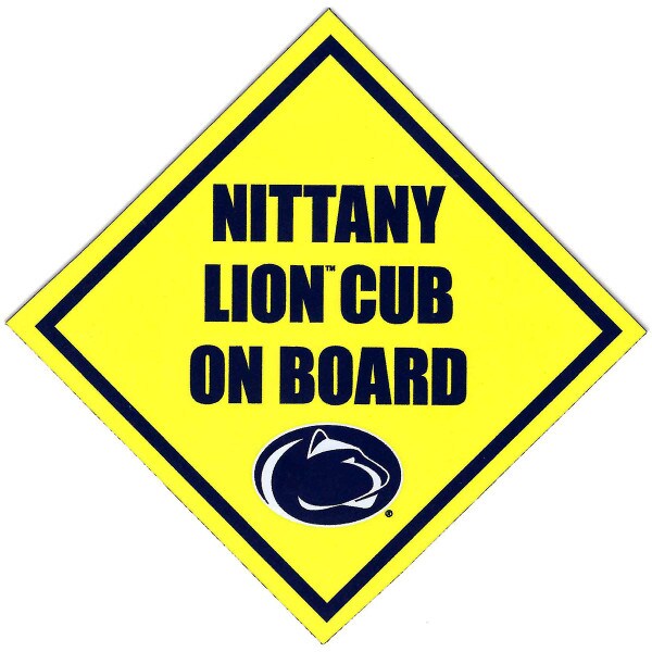 magnet yellow diamond Nittany Lion Cub on Board
